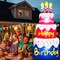 6 Ft Happy Birthday Inflatable Cake with Candles Outdoor Decorations Lighted Blow Up Holiday Birthday Party Decor with 6 LED Lights for Indoor Home Celebration Garden Lawn Yard Prop Sign